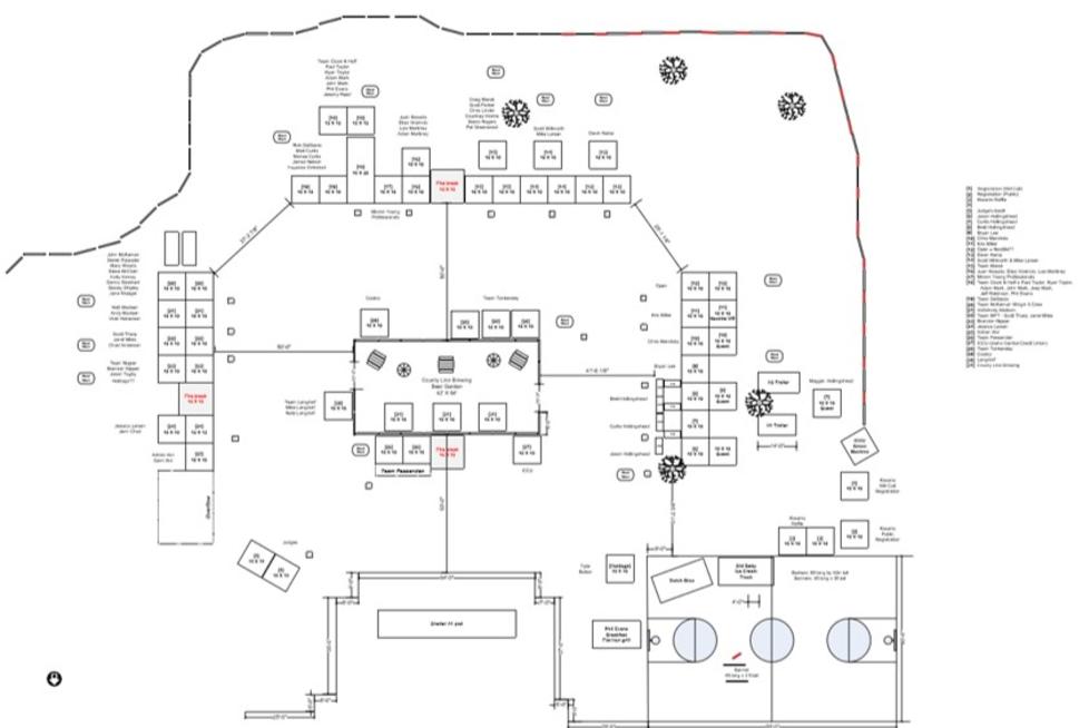 A map of the layout for the Wing Off compition